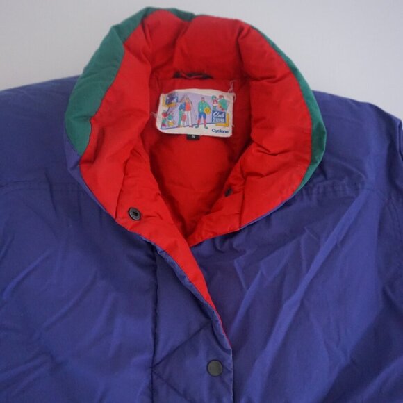 Vintage '80S Cyclone Winter Club Purple w Red Liner Puffer Utility Ski Jacket S - Picture 10 of 12